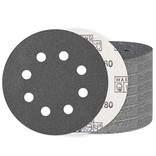 100PCS 5 Inch Hook and Loop Sanding Discs 180 Grit, 8 Hole Wet Dry Orbital Sander Sand Paper, Silicon Carbide Sandpaper for Automotive Wood Metal Glass