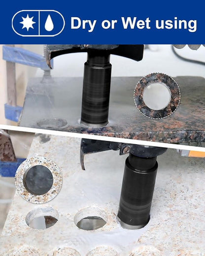 SHDIATOOL Diamond Core Drill Bits 1-1/2 Inch for Hard Stone Concrete Marble Granite Brick Laser Welded Dry or Wet Hole Saws 38mm