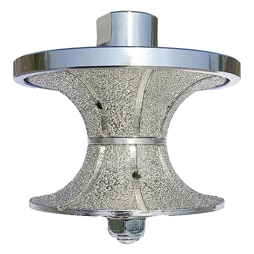 VANEPIC V50 2 inch Diamond Full Bullnose Profile Wheel Diamond Hand Profiler Router Bit Wheel Vacuum Brazed with 5/8-11 Thread for Grinder Polisher Granite Marble Concrete and Countertop Edge Shaping