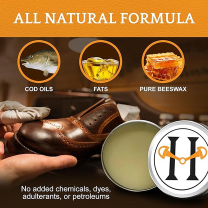 Huntley Equestrian Leather Cleaner and Conditioner, Shoe Cleaner, Sedgwick All Natural, Leather Care, Saddle Soap for Leather, Leather Softener (60 ML/ 2 OZ.)