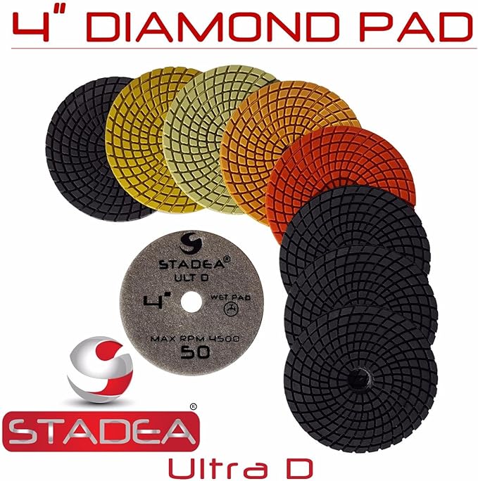 Stadea SWP102K Stone Polisher Granite Polishing Kit - Wet Variable Speed Grinder Granite Wet Polishing