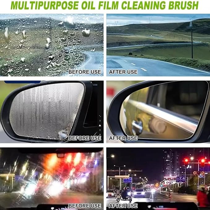 EZGHAR Clear Vision Glass Cleaner, Windshield Cleaner, 2025 Upgrade 2.0 Glass Cleaner, Reusable Rain and Fog Cleaning Glass Brush (1, Green)