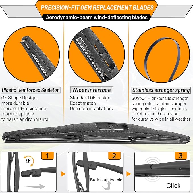 AUTOBOO 26"+17" Windshield Wipers with 14" Rear Wiper Blade Replacement for Subaru Forester 2019 2020 2021 2022 2023 2024 -Original Factory Quality (Pack of 3)