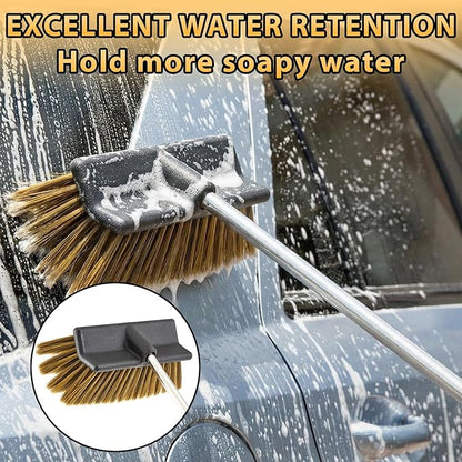 Boar's Hair Car Wash Brush 10 in Synthetic Bristles Safely Lifts Dirt Premium Curved Bristles Soft, Scratch-Free Cleaning Durable & Versatile for Cars, Trucks & Rvs