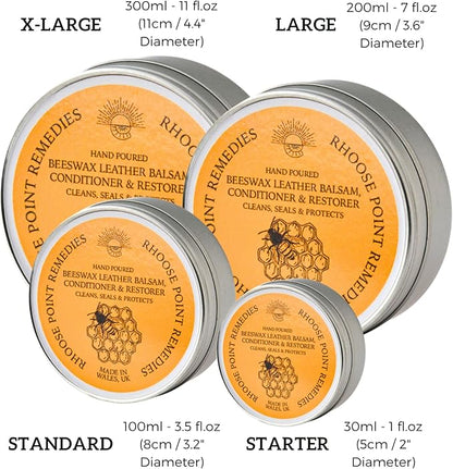 Premium Beeswax Leather Conditioner & Balm – Hand-Poured Natural Restorer for Boots, Bags, Jackets, Furniture, Car Seats & More – Cleans, Conditions & Protects – 1.0 Fl Oz