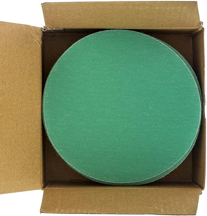 Dura-Gold Premium 5" Green Film Sanding Discs - 150 Grit (Box of 50) - Hook & Loop Backing Sandpaper Discs for DA Sanders, Finishing Medium Cut Abrasive - Sand Automotive Car Paint, Woodworking Wood
