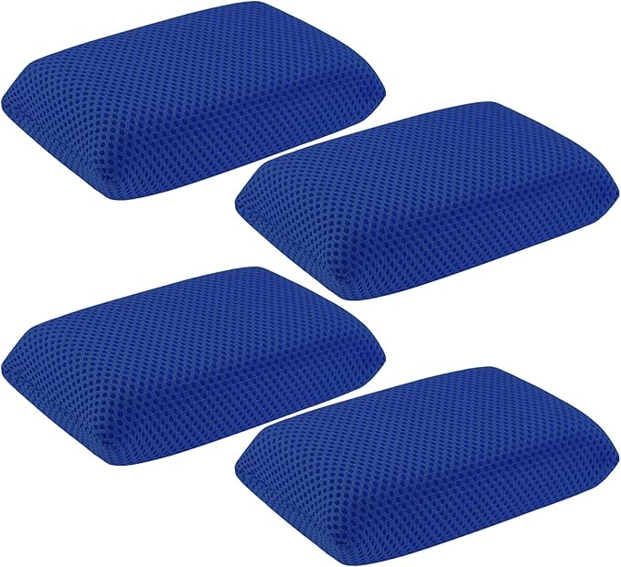 4 PCS Bug Scrubber Sponge Car, Bug Remover Wash Sponge，Car Cleaning Sponge for Bugs, Tar, Grime - Paint-Safe, Reusable Wash Sponges Kit(Blue)