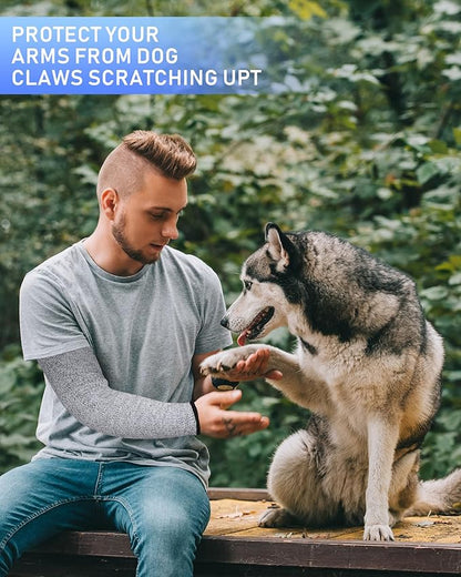 Geyoga 2 Pairs Arm Sleeves Guards Cut Resistant ANSI A6 Arm Protectors for Thin Skin and Bruising Garden Work Protective Sleeves for Farmer Gardening Men Women