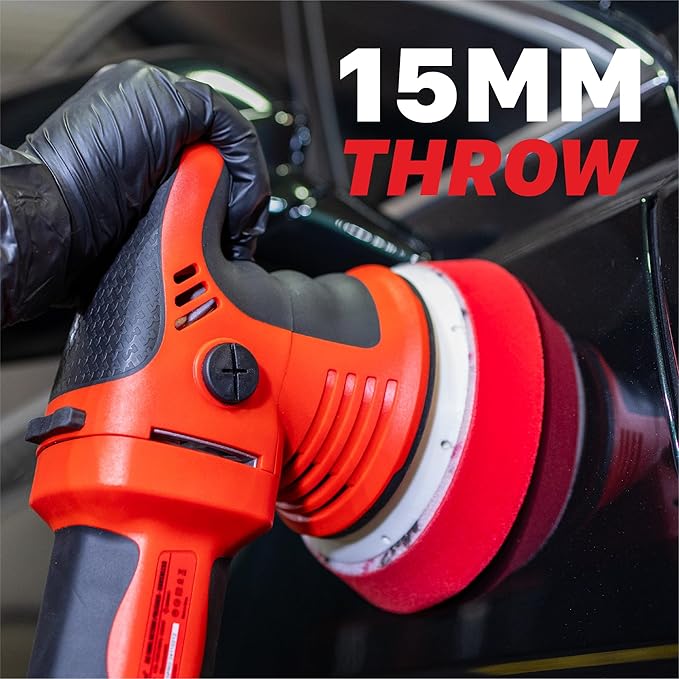 Maxshine MB15 Pro Brushless DA Polisher | 15mm Throw, 5” Plate, 1200W Motor, 6-Speed, 5/16”-24 Thread | Auto, Boat & Marine Detailing Tool for Paint Correction, Swirl & Scratch Removal