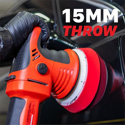 Maxshine MB15 Pro Brushless DA Polisher | 15mm Throw, 5” Plate, 1200W Motor, 6-Speed, 5/16”-24 Thread | Auto, Boat & Marine Detailing Tool for Paint Correction, Swirl & Scratch Removal