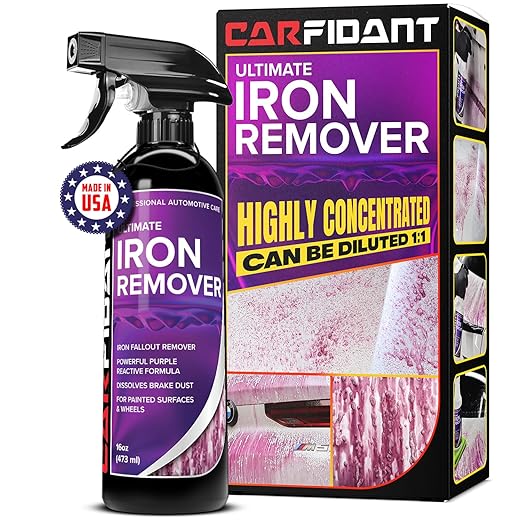 Iron Remover Car Detailing – Iron Decon Spray, Pulls Out Brake Dust, Rust & Fallout - Contaminant Removal for Car Paint & Wheels, pH Neutral Formula - 16 fl. oz.