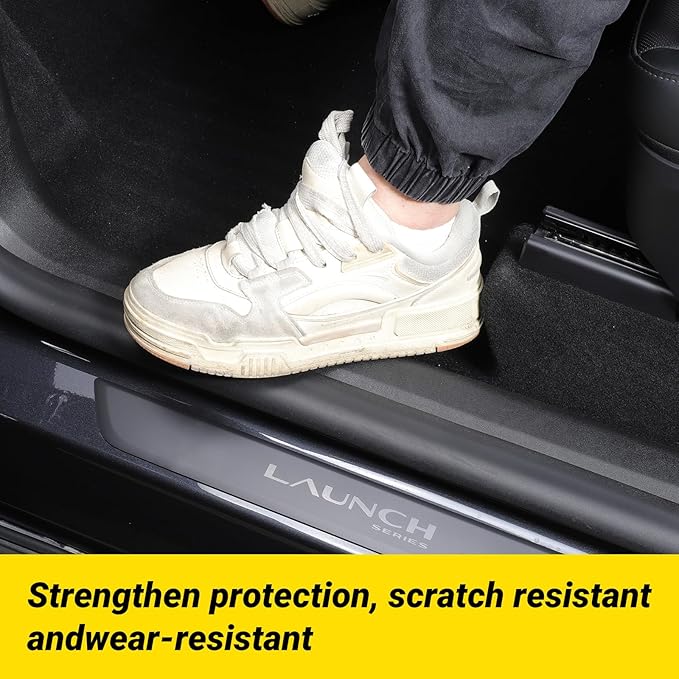 PUOENI 2025 2026 Model Y Juniper Door Sill Protector 4 PCS TPE Anti-Scratch Front and Rear Door Entry Guard for Tesla Model Y Refresh Juniper Accessories
