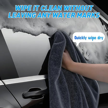 2-Pack1200 GSM Car Drying Towels (24" x 36") Car Drying Towel Extra Large Ultra Absorbent Drying Towel for Cars and Trucks, Without Streaks, Scratches, or Water Spots (Gray-Green)