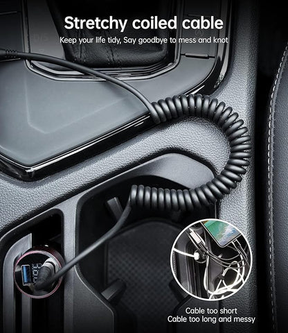 USB C to C Charger Cable [2-Pack 3FT], Coiled USB-C Cable for Car, Type C Fast Charging USBC to USBC Cable for iPhone 17/16/15/15 Pro/15 Plus/15 Pro Max/Samsung Galaxy S23 More USB C Devices