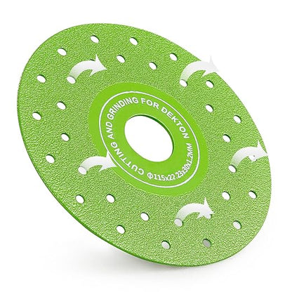 LOZLIN 3PCS 115MM Vacuum Brazed Ultra-Thin Multi-Pore Flat Abrasive Sheet Disc for Porcelain Glass Ceramic Tile Granite Marble Diamond Saw Blade (Green Porous, 10)