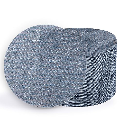 5 Inch 50 PCS Premium Ceramic Mesh Sanding Discs 60 Grit, Dust Free Hook and Loop Round Anti-Clogging Sandpaper Disc for Random Orbital Sander
