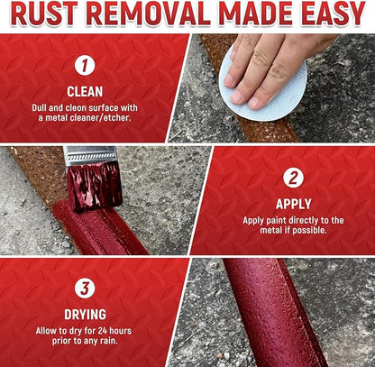 styleonme Water-based metallic paint, Anti-Rust Paint, Red 32 Fl Oz, Metal Primer & Preventive Coating, Rust Preventive Paint, Stop Rust and Corrosion Permanently (High-Gloss)