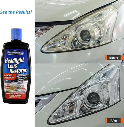 MPD Cobalt Charm Headlight Restorer – 8 oz | Removes Yellowing, Haze & Oxidation | Restores Lens Clarity & Brightness | Enhances Nighttime Visibility