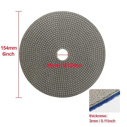 HOMESOM 5 Inch 4 Pcs Electroplated Diamond Polishing Pads for Stone Ceramic Metals Granite Marble Grinding for Sander Grinder(Grit 60 120 200 400)