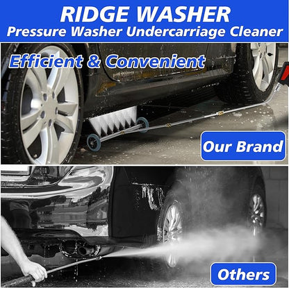 RIDGE WASHER Pressure Washer Undercarriage Cleaner, 24 Inch Undercarriage Car Washer, Under Car Pressure Washer Attachment with 3 Pcs Extension Wand, 4000 PSI