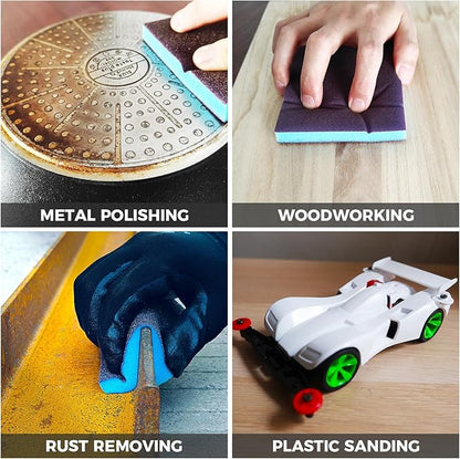 18pcs Sanding Sponge 80 grit Soft Sanding Block Washable and Reusable, Double-Sided Sponge Sanding Blocks Wet Dry Sandpaper Pad for Wood Metal FurniturePaint