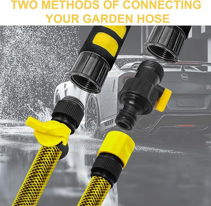 Car Wash Brush with 65'' Long Handle, Soft Bristle Car Washing Brush with Detachable Handle and Hose Attachment for RV, Boat, Car, House Siding, Floors