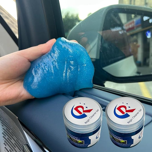 CR CHRWLIN 2-Pack Car Cleaning Gels Car Interior Cleaner Putty Slime Auto Detailing Tools Universal Dust Removal Cleaning Kit for Car Accessories Vents 3C Office Scented Blue
