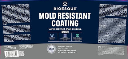Bioesque Mold Resistant Coating, Water-Resistant, Stain-Blocking, Fast-Drying Formula, White, 1 Gallon (Pack of 2)