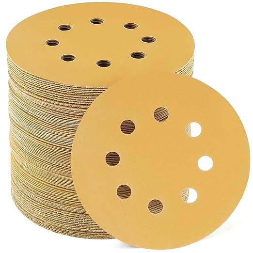 LotFancy 100 PCS 400 Grit Sandpaper, 5 Inch 8 Hole Sanding Disc Aluminum Oxide, Orbital Sander Sandpaper for Stripping Paint, Sand Paper for Wood, Plastic, Rust Removal, Random Orbital Sander Pads