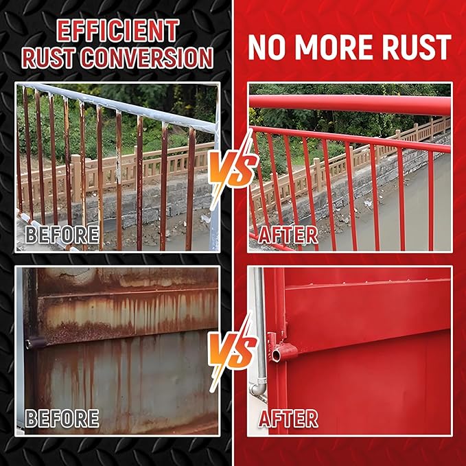 styleonme Water-based metallic paint, Anti-Rust Paint, Red 32 Fl Oz, Metal Primer & Preventive Coating, Rust Preventive Paint, Stop Rust and Corrosion Permanently (High-Gloss)