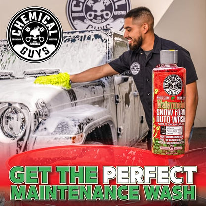 Chemical Guys Car Wash Soap for Foam Cannon or Bucket, Watermelon Snow Foam Car Wash Soap for Trucks, Motorcycles, RVs & More, Super Suds, Watermelon Scent - 128 oz (1 Gallon)