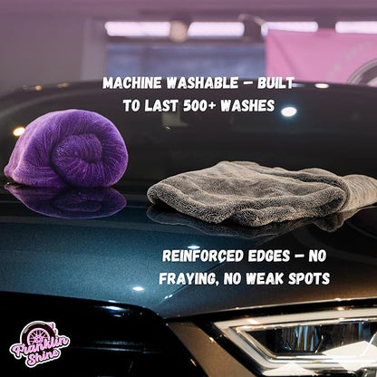 Franklin Shine Arizona XL Microfiber Car Drying Towel – 24”x36” – 1400 GSM Double Twisted Loop – Ultra Absorbent, Streak-Free, for Men Gifts for Men – Car Detailing Towel for Professionals