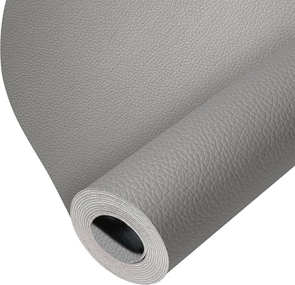 ONine Leather Repair Patch，Leather Repair Tape, 12 x 48 inches Leather Repair Patch for Furniture,Vinyl Repair Kit，Leather Couch Patch，for Sofas, Furniture, Car Seats, Office Chairs(Grey-Litchi Grain)