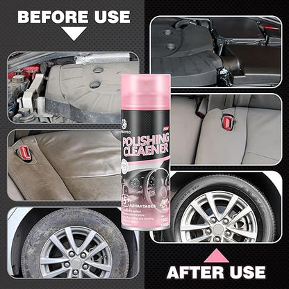 DONKEYPRO Polishing Cleaner, Car Interior Cleaner - Repels Dust & Staining, Restores & Protects Plastic, Vinyl, Leather Seats - UV Guard, Anti-Aging, Interior Detailer Spray with Iron Can(2 x 15oz)
