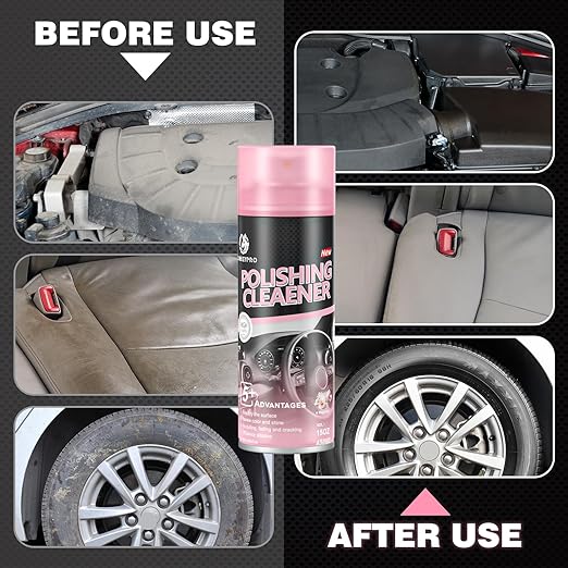 Donkeypro Polishing Cleaner, Car Interior Cleaner - Restores & Protects Plastic, Vinyl, Leather Seats, Dashboard - UV Guard, Anti-Aging, Interior Detailer Spray with Iron Can - 15 Fl Oz
