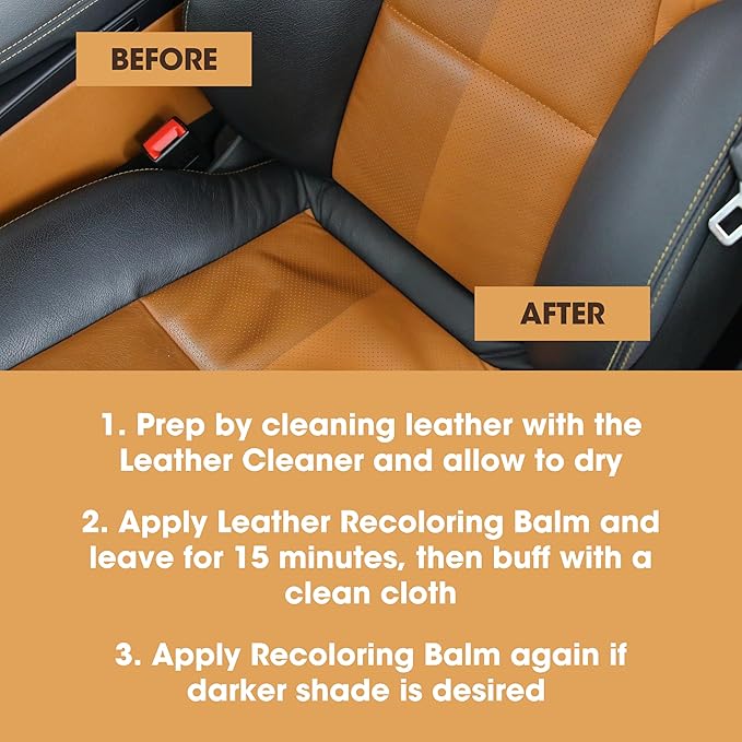Furniture Clinic Leather Easy Restoration Kit | with Leather Recoloring Balm, Cleaner, Sponge, and Cloth | Leather Repair Kit for Scratched and Faded Furniture (Bordeaux)