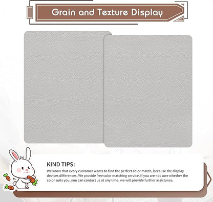 KING MOUNTAIN Leather Repair Patch,2 Packs 9 x 11 Inches self Adhesive Leather Repair Tape for Damaged Leather Furniture, Sofa Seating,Car Seats, Leather Goods (Light Grey)
