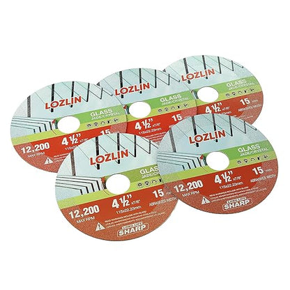 LOZLIN 3-Pack 4.5" Diamond Multi-Purpose Saw Blades - Heavy Duty Angle Grinder Discs for Cutting Marble/Quartz/Stone/Tile/Metal/Plastic (Nano-Diamond, 3)