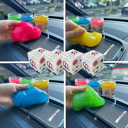 CR CHRWLIN 12-Pack Car Cleaning Gels Car Interior Cleaner Putty Slime Auto Detailing Tools Universal Dust Removal Cleaning Kit for Car Accessories Vents 3C Office Four Scented