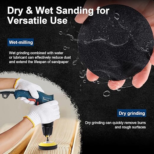 131 Pieces 3 Inch Sanding Discs, GOH DODD Headlight Restoration Kit Hook and Loop Sanding Pads 60 to 10000 Grit Wet Dry Sandpaper with 1/8" 1/4” Shank, Backer, Polishing Pads and Interface Pad