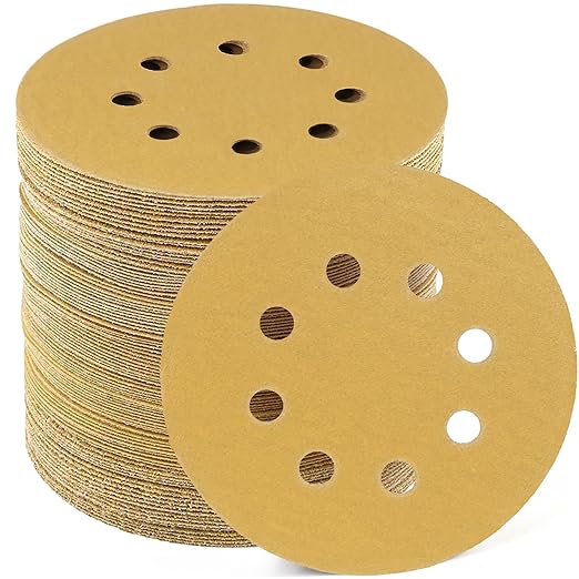 LotFancy 100 PCS 180 Grit Sandpaper, 5 Inch 8 Hole Sanding Disc Aluminum Oxide, Orbital Sander Sandpaper for Stripping Paint, Sand Paper for Wood, Plastic, Rust Removal, Random Orbital Sander Pads