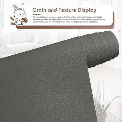 KING MOUNTAIN Leather Repair Tape, 16 x 60 Inches, Gray, Self-Adhesive, Waterproof, Eco-Friendly