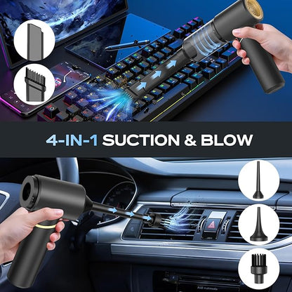 BSRCO Handheld Vacuum Cordless, 15000Pa Car Vacuum Portable with 2 Modes & HEPA Filter, Type-C Charging, 1.25lbs Lightweight Air Duster for Pet Hair, Car Interior and Home Cleaning