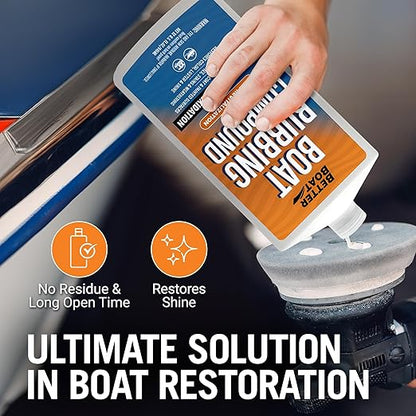 Marine Rubbing Compound, Fiberglass Buffing and Scratch Remover, Gelcoat Polish Compound for Boats Step 1