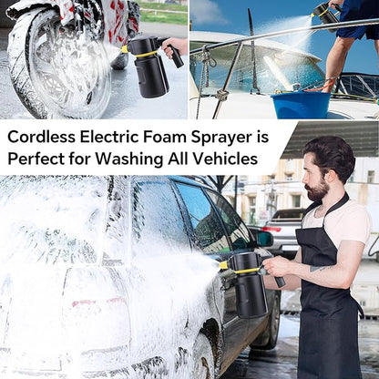 Electric Car Foam Sprayer 2L Cordless Foam Cannon Battery Powered Foam Gun Car Wash Sprayer 4500Mah USB C Rechargeable