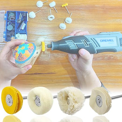 JIALUCONG 10pcs 1/8inch Cotton Polishing Buffing Wheel for Dremel Polishing Kit - Polishing Wheel or Silver Polish Wheel - Watch Polishing Kit - Jewelry Buffer Dremel