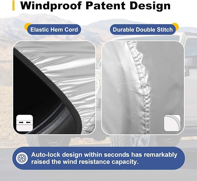 Explore Land Weatherproof Tire Covers 4 Pack Alumium Wheel Protector for Truck, SUV, Trailer, Camper, RV,S (Fits Diameter 32"-34.75"), Silver, Set of 4
