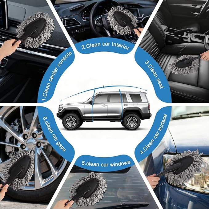 Car Detailing Brush Kit with Detail Brushes,Car Interior Detailing Brushe,Car Dust Brush,Cleaning Gel,Car Interior Cleaning Tool for Truck, SUV, Interior Car Accessories
