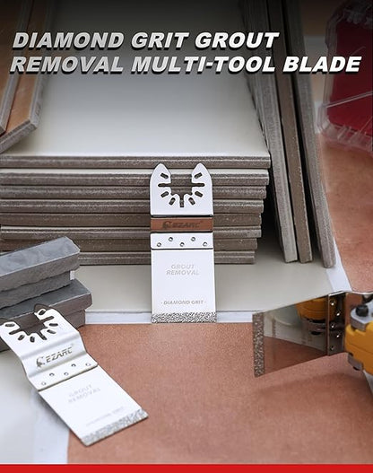 EZARC Diamond Oscillating Blade, Flush Cutting Oscillating Multi Tool Saw Blades for Grout Removal, Cleaning Mortar, 10-Pack