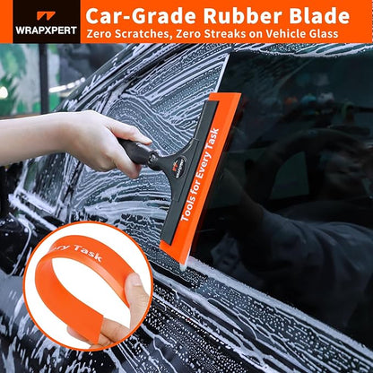 WRAPXPERT Window Tint Squeegee 8.27-inch Wide PU Blade for Car Window Tint Installation Flat Window Film Tint Tools for Car Front Windows Rear Glass Windshield Water Removal Bathroom Cleaning Kit